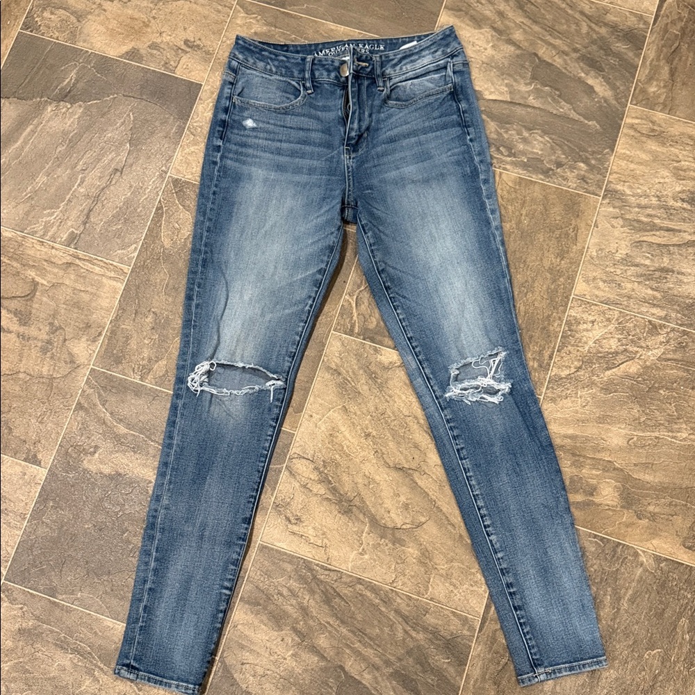 4 R high rise jegging american eagle mid wash